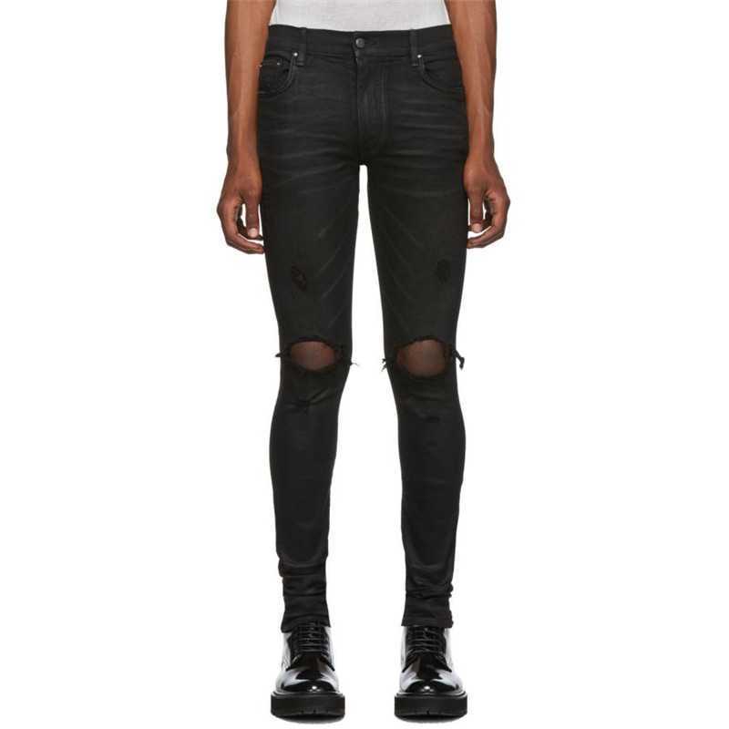 Designer Clothing Luxury Casual Fashion Denim Pants Amiiri Summer Light Wax Coating Double Knee Holes Slp Jeans Slim Fit High Street Trendy Men's Pants, Black single knee hole
Designer Clothing Luxury Casual Fashion Denim Pants Amiiri Summer Light Wax Coating Double Knee Holes Slp Jeans Slim Fit High Street Trendy Men's Pants, Black single knee hole