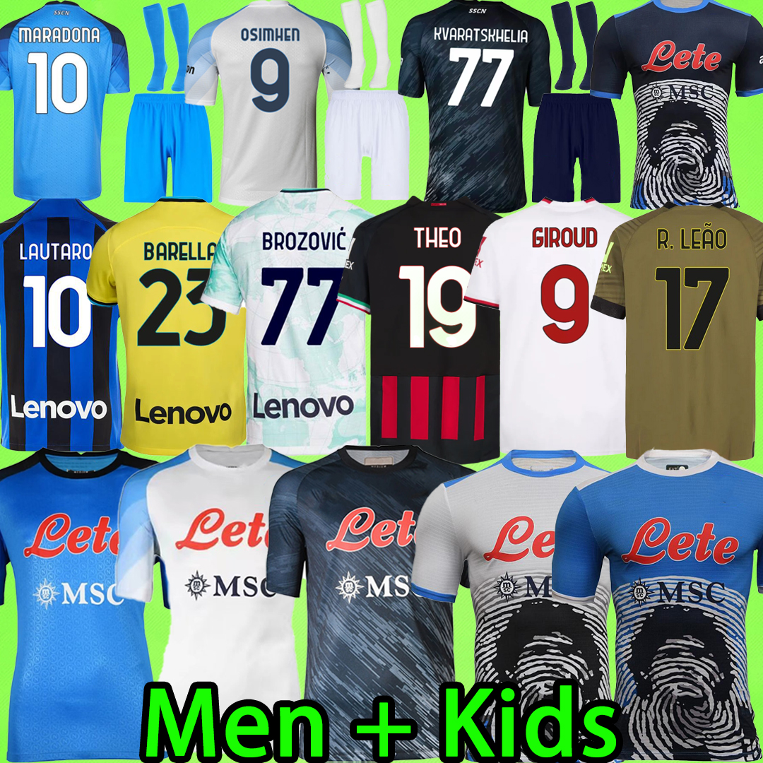 22 23 Napoli soccer jerseys milans MEN KIT KIDS SETS Maglia ac Naples Inter 2023 2024 KVARATSKHELIA MARADONA football shirt OSIMHEN THEO GIROUD R.LEAO LAUTARO LUKAKU, 22/23 halloween
22 23 Napoli soccer jerseys milans MEN KIT KIDS SETS Maglia ac Naples Inter 2023 2024 KVARATSKHELIA MARADONA football shirt OSIMHEN THEO GIROUD R.LEAO LAUTARO LUKAKU, 22/23 halloween