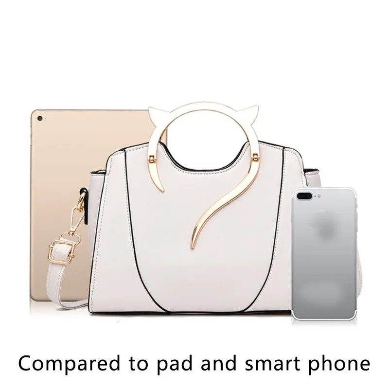 Evening Bag Cute Cat Purses and Handbags Elegant PU Handbag Top Handle Bag Large Capacity Stylish Sweet Messenger 231123