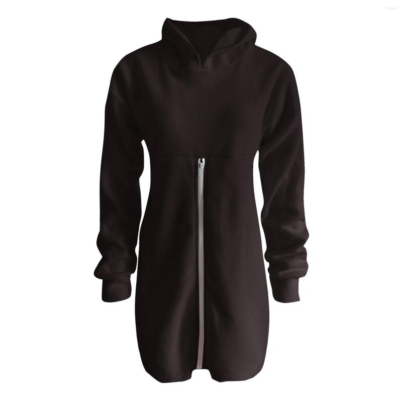 Women's Hoodies Autumn Skinny Pullover Sweatshirt Black Bodycon Women Pure Color Hooded Slim Long Sleeved Zipper Hoodie Dress