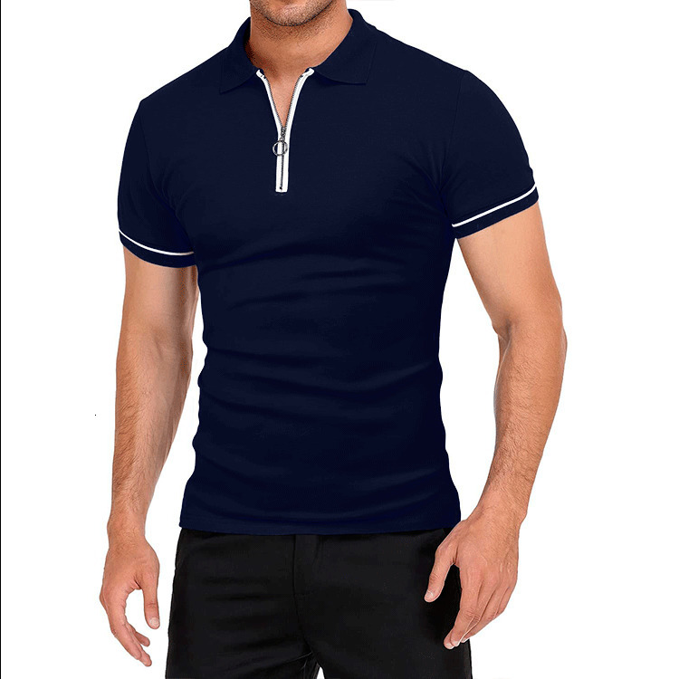 Men's Polos Euro size summer men's polo shirt thin short-sleeved t-shirt men's lapel solid color slim t-shirt top white red s-3xl 23042