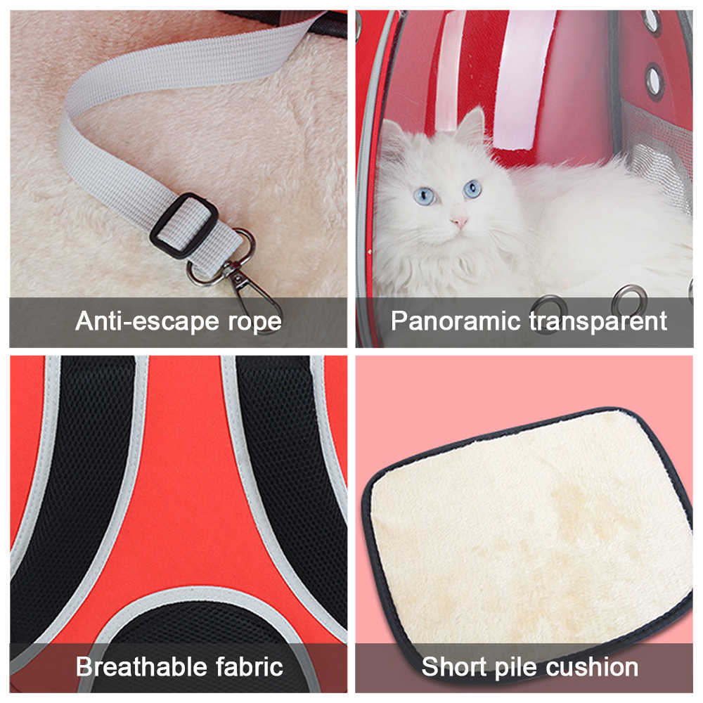 New Cat Carrying Bag Space Pet Backpack Breathable Portable Transparent Backpack Puppy Dog Transport Carrier Space Capsule Bag Pets