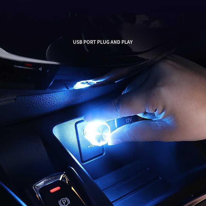 Mini USB LED Car Ambient Light Portable USB Plug Interior Decorative Lamps Auto PC Computer Universal Atmosphere Bulb