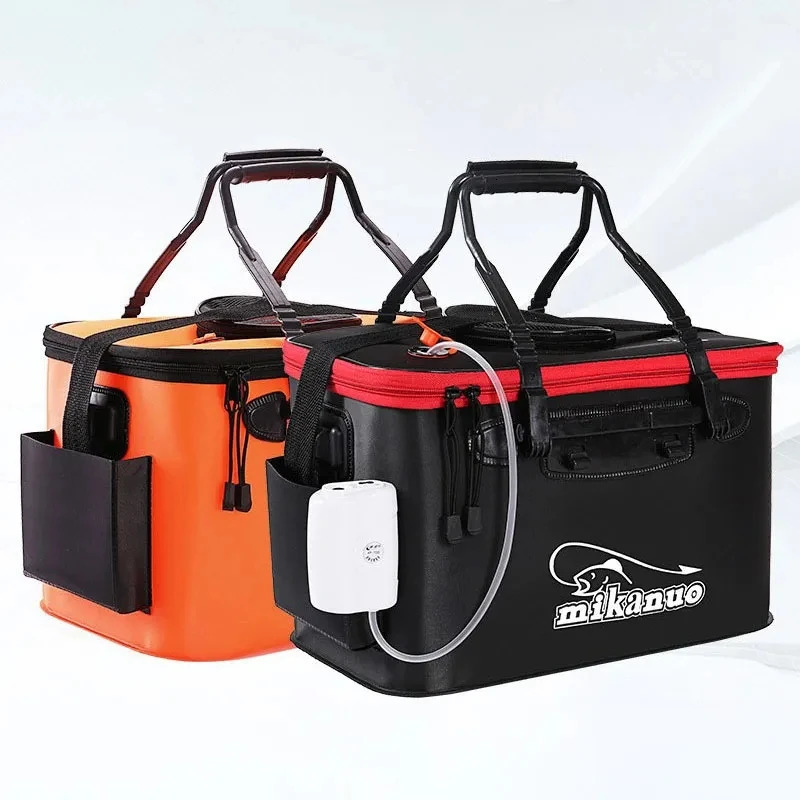Fishing Accessories Mikanuo Fishing Bucket Folding Thickening Living Fish Bucket Portable EVA Water Tank Outdoor Fishing Tackle Live Fish Box 231123