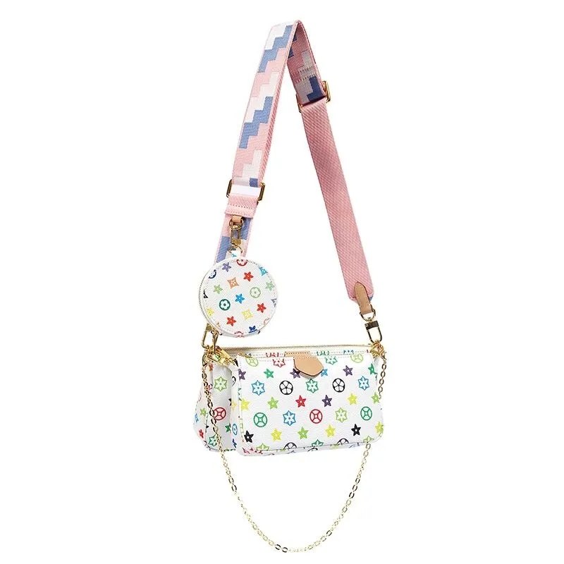 Classic Women Shoulder bags Fashion Leather Handbags Lady colorful Bags Totes Purses Flower 2pcs 2 piece set Crossbody Women Handbags Messenger Bags Wallet