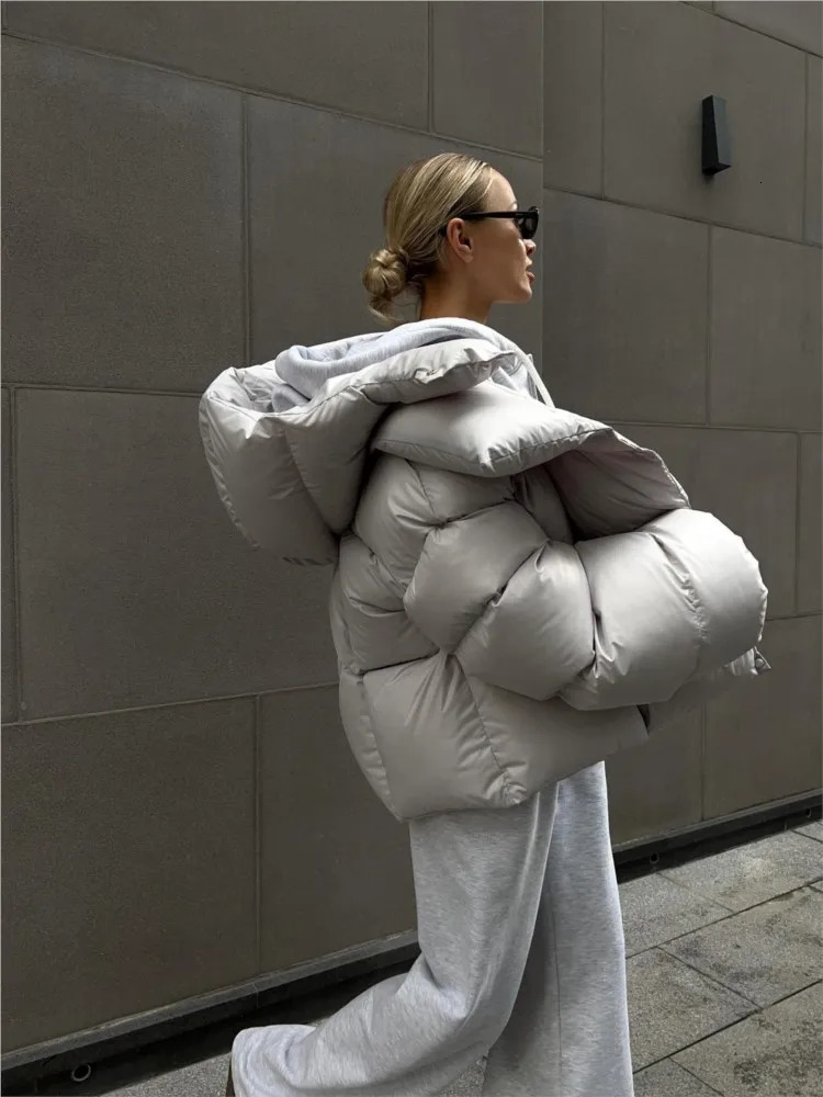 Womens Down Parkas Winter Thick Warm For Women Fashion Hooded Cottonpadded Short Jacket Female Loose High Street Solid Outwear 231123