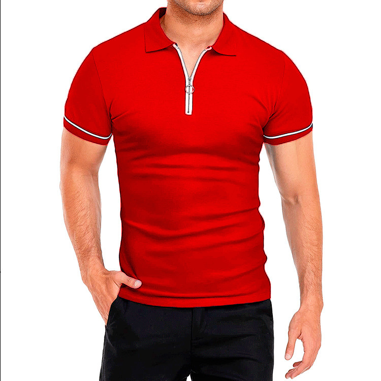 Men's Polos Euro size summer men's polo shirt thin short-sleeved t-shirt men's lapel solid color slim t-shirt top white red s-3xl 23042