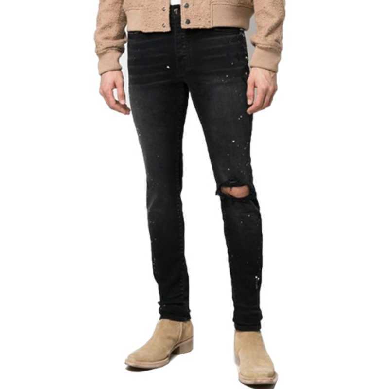 Designer Clothing Denim Pants Amiiri Black One Knee Pierced Jeans Men's High Street Splash Ink Elastic Slim Fit Small Leg Long Pants Trend Distressed Ripped Skinny, Light blue
Designer Clothing Denim Pants Amiiri Black One Knee Pierced Jeans Men's High Street Splash Ink Elastic Slim Fit Small Leg Long Pants Trend Distressed Ripped Skinny, Light blue