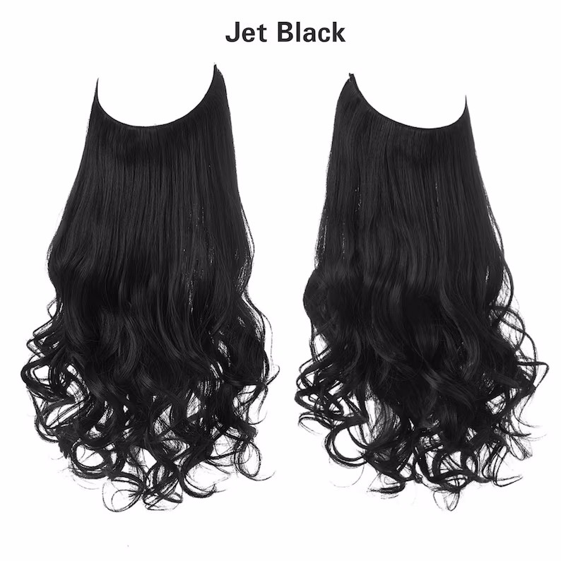 No Clip Wavy Hair Extension Hairpiece , Artificial Fake Hairstyles