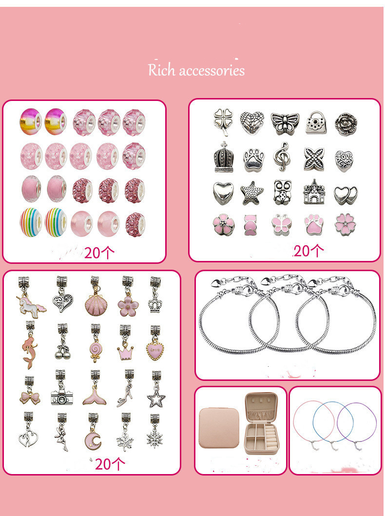 Charm Bracelets DIY Beaded Bracelet Set With Storage Box Christmas Gift Acrylic Large Hole Beads Girls Bracelet Handmade Diy Jewelry Making Kit 230422