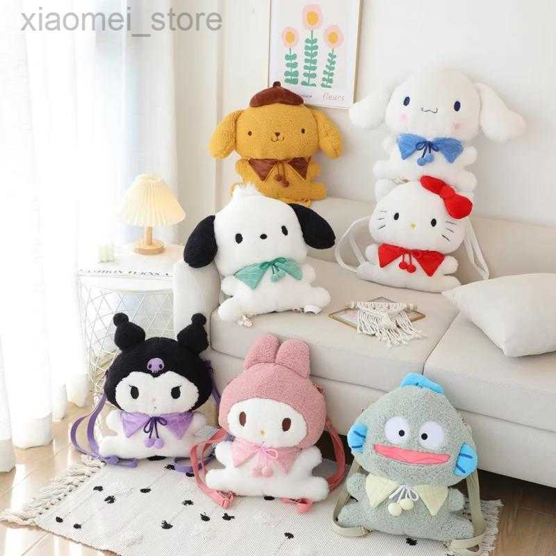 

Plush Backpacks Cartoon Cute Sanrioed Kuromi My Melody Pochacco Biscuit Shape Plush Backpack One Shoulder Bag Plush Doll Messenger Bag