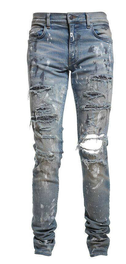 Designer Clothing Luxury Casual Fashion Denim Pants Amiiri Fashion Brand Spicy Ink Made Old Knee Hole Slim Fit Elastic Fashion Hot Diamond Men's Jeans Long, Blue
Designer Clothing Luxury Casual Fashion Denim Pants Amiiri Fashion Brand Spicy Ink Made Old Knee Hole Slim Fit Elastic Fashion Hot Diamond Men's Jeans Long, Blue