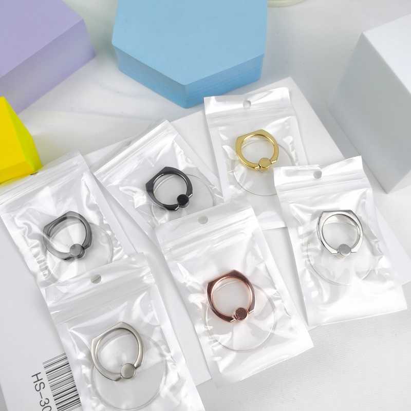 Colorful Transparent Cell Phone Ring Holder Universal Grip 360 Degree Rotatable Car Mobile Phone Back Sticker Pad Bracket