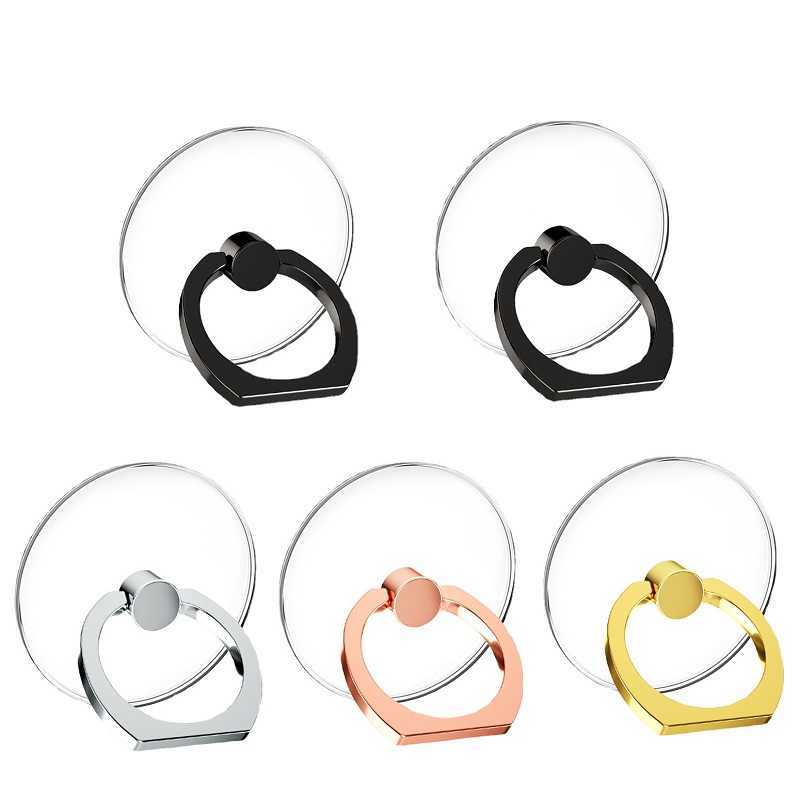 Colorful Transparent Cell Phone Ring Holder Universal Grip 360 Degree Rotatable Car Mobile Phone Back Sticker Pad Bracket