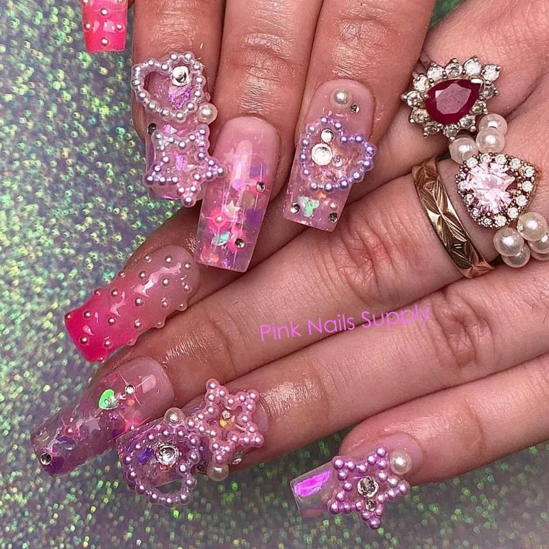 Nail Art Decorations 3D Charms Kawaii Cartoon Cat s Gems Glitter Acrylic Jewelry Manicure Decoration Accessories 231123