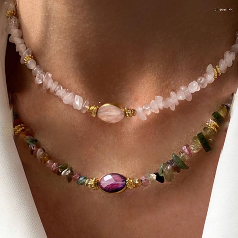 Chains Vintage Fashion Colored Tourmaline Irregular Crushed Stone Choker Handcrafted Purple Crystal Pendant Banquet Party Charm Collar
Chains Vintage Fashion Colored Tourmaline Irregular Crushed Stone Choker Handcrafted Purple Crystal Pendant Banquet Party Charm Collar