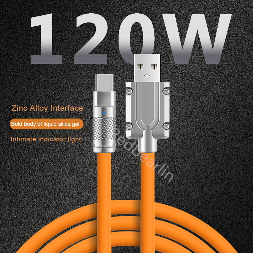 120W 6A Fast Charge Cables 180-degree Rotation Type c USb-C Micro TPE Alloy Cable For Samsung Galaxy s10 S20 S23 htc huawei android phone
