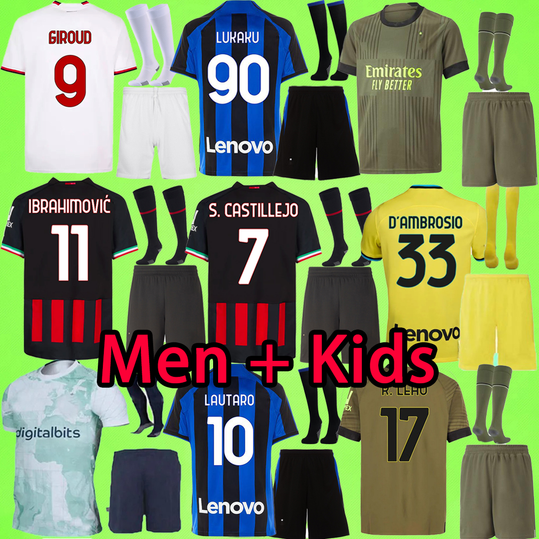 Milans Soccer Jerseys Adult Sets Kids kit with shorts and socks boys GIROUD 2023 2024 ac TONALI R.LEAO THEO inter 22 23 24 LAUTARO LUKAKU BARELLA Football Shirt mens suit, 22/23 away kit with socks
Milans Soccer Jerseys Adult Sets Kids kit with shorts and socks boys GIROUD 2023 2024 ac TONALI R.LEAO THEO inter 22 23 24 LAUTARO LUKAKU BARELLA Football Shirt mens suit, 22/23 away kit with socks