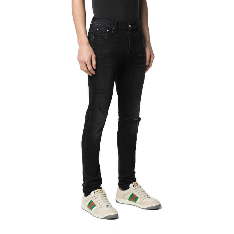 Designer Clothing Luxury Casual Fashion Denim Pants Amiiri Black Wornout Cashew Flower 21fw Single Knee with a Hole in One LineWax Brushed Fashionable High Street Je
Designer Clothing Luxury Casual Fashion Denim Pants Amiiri Black Wornout Cashew Flower 21fw Single Knee with a Hole in One LineWax Brushed Fashionable High Street Je