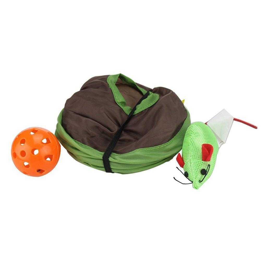 New Cute Pet Cat Interactive Hide Seek Game 9 Holes Tunnel Mouse Hunt Intelligence Toy Pet Hidden Hole Kitten Foldable Toys