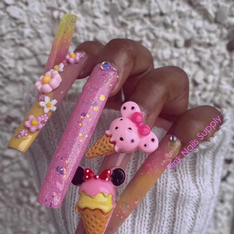 Nail Art Decorations 3D Charms Kawaii Cartoon Cat s Gems Glitter Acrylic Jewelry Manicure Decoration Accessories 231123