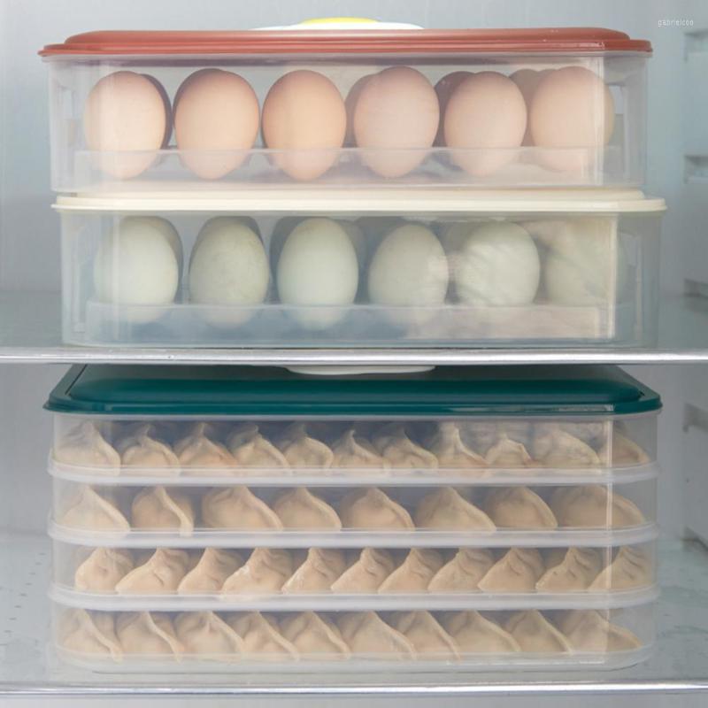 Storage Bottles Egg Container With Lid Holder Case Clear PP Non-slip Portable Fridge Organizer Box