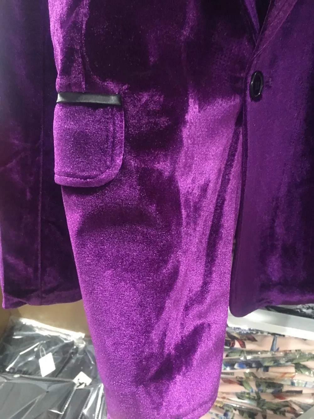 Mens Suits Blazers Shiny Purple One Button Velvet Blazer Jacket Men Spring Slim Fit Club Party Wedding Dress Male Masculino 231123