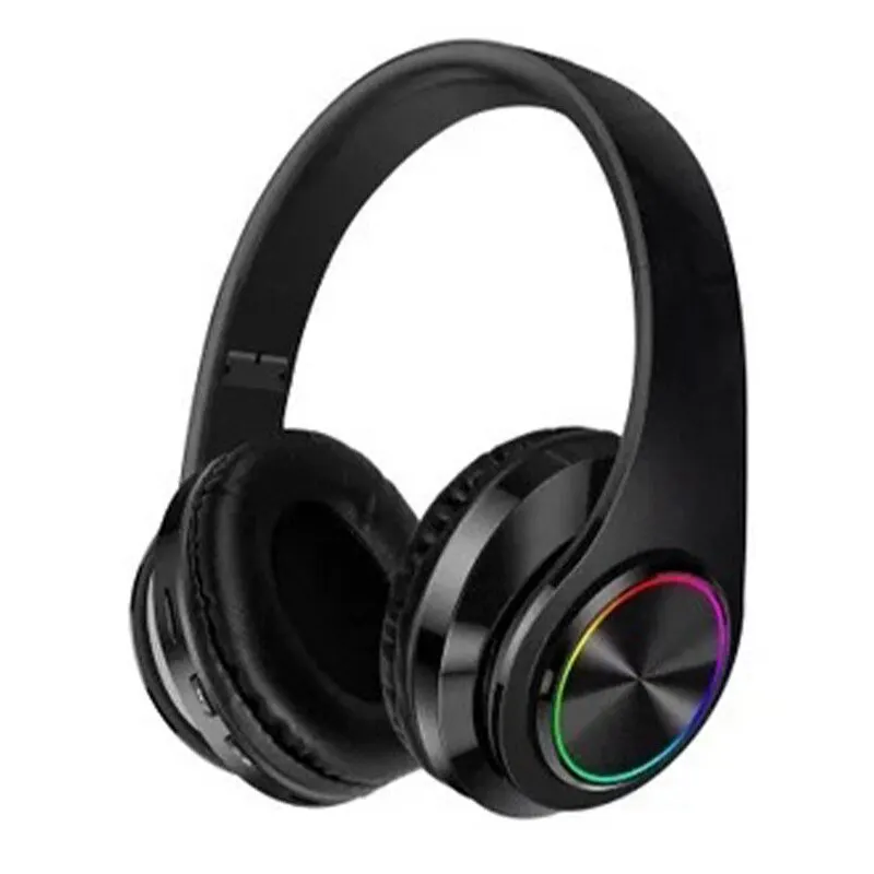 B39 Headphone With Wireless Bluetooth Colorful Light Pluggable Card Game Music Movement Bluetooth Headset