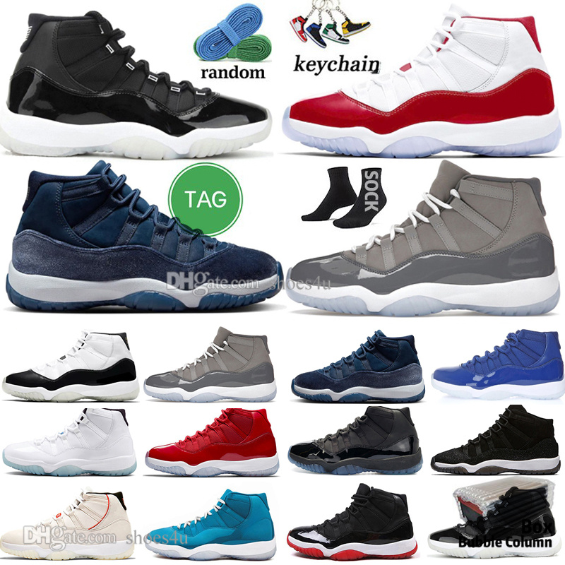 11 Mens Basketball Shoes 11s Cherry Cool Cement Grey Concord Sketch Bred UNC Gamma Blue Midnight Navy Velvet Space Jam Pure Violet Men Women Trainers Sports Sneakers