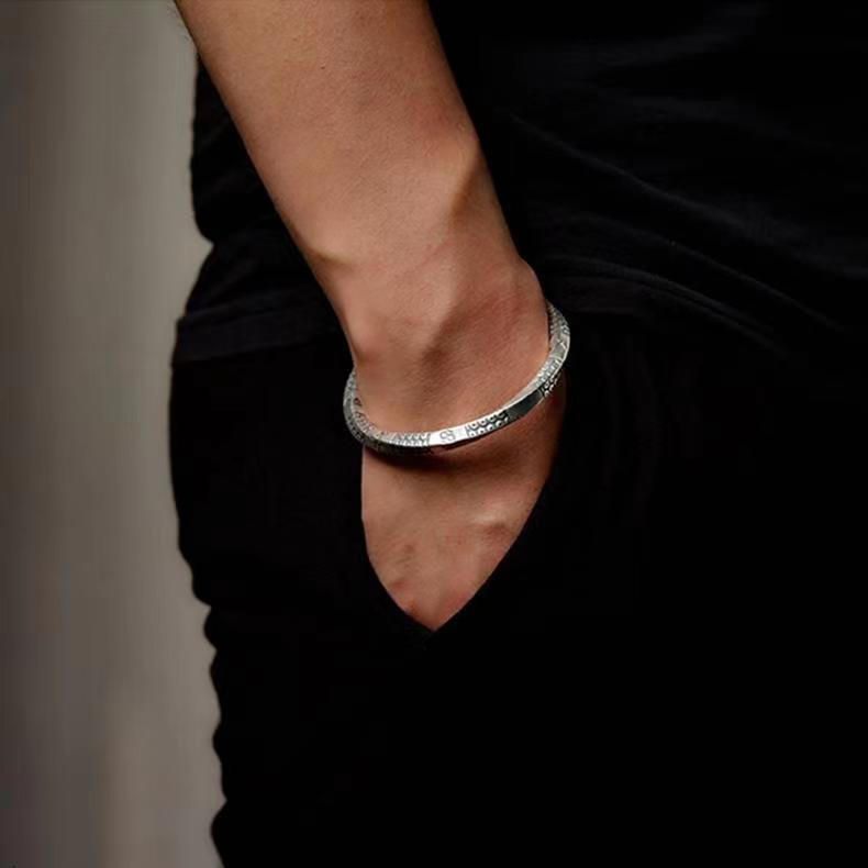 Bangle Vintage Silver Color Fish Sleeve Bracelet Ladies and Men Small Hand Twist Armband Casual Fashion Boho Jewelry 230424
