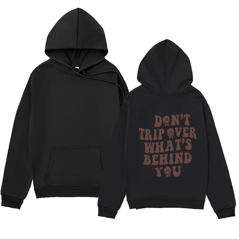 Women's Jackets Leisure 90s Girls and Boys 3D Letter Don't Go Beyond What's Behind You Y2K Gothic Couple Harajuku Women's Loose an