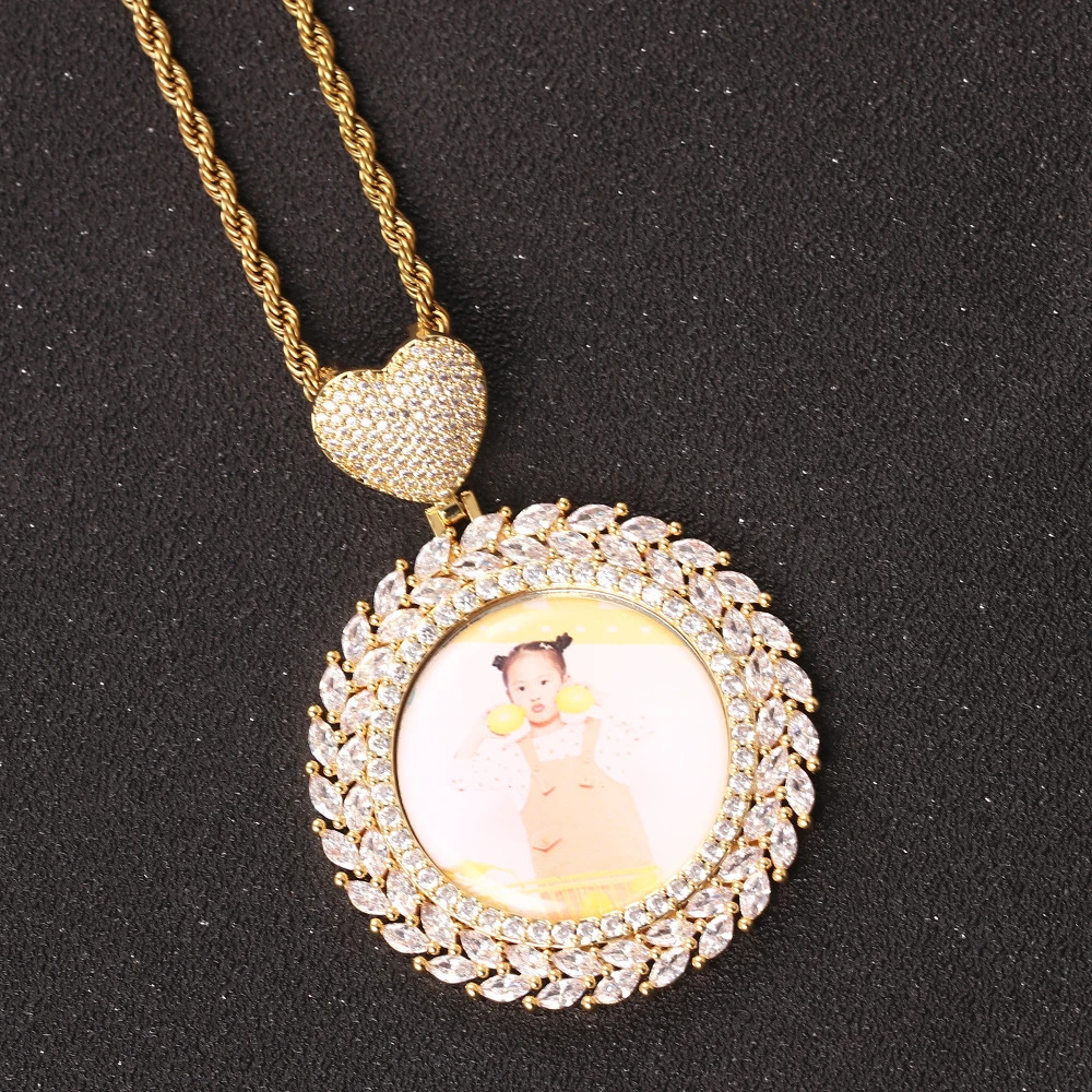 Chokers Selling Hip Hop Personalize Pictures Custom Pendant Heart Head Jewelry Memory Cube Po Necklace 231124