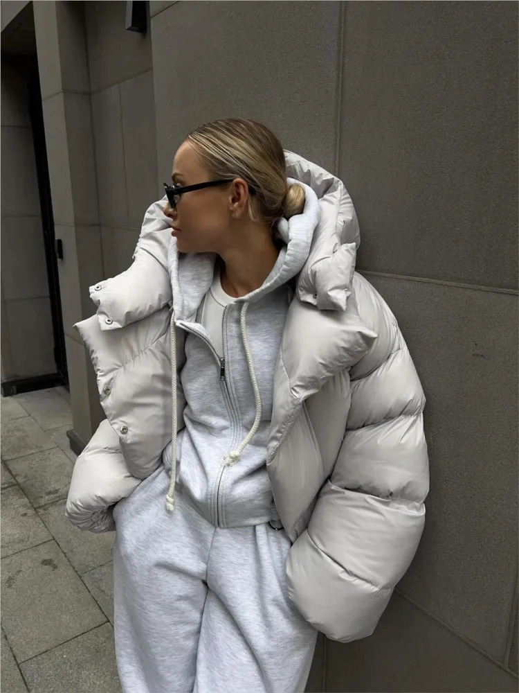 Womens Down Parkas Winter Thick Warm For Women Fashion Hooded Cottonpadded Short Jacket Female Loose High Street Solid Outwear 231123