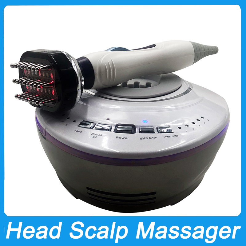 New Product 4in1 EMS Microcurrent Scalp Massager Head Massage Machine RF Bio Red Light Anti Hair Loss Comb Neck Physiotherapy Dredging Meridian Brush 