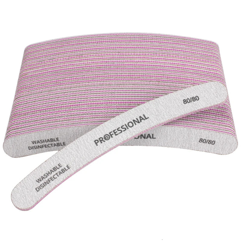 Nail Files 50pcs Professional Nail File 80100180240 Grey Manicure Buffer Block Mix Style Emery Board Pedicure Sanding Nail Salon Tools 231123