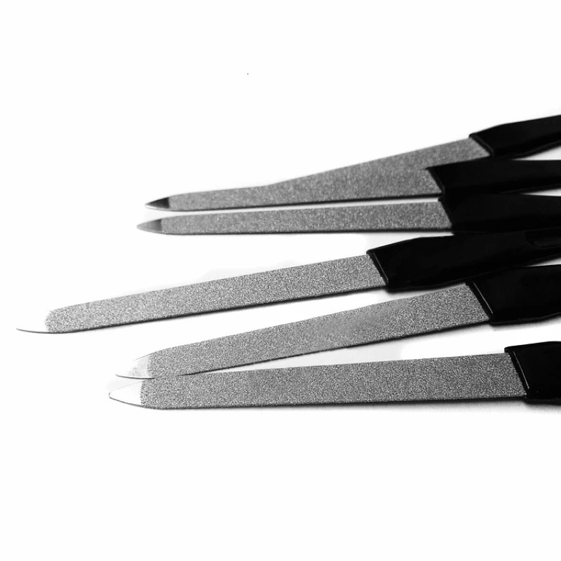 Nail Files 5pcs Professional Metal Double Sided Nail File Plastic Handle High Quality Pro Nail Files DIY Pro Manicure Pedicure Tool 231123