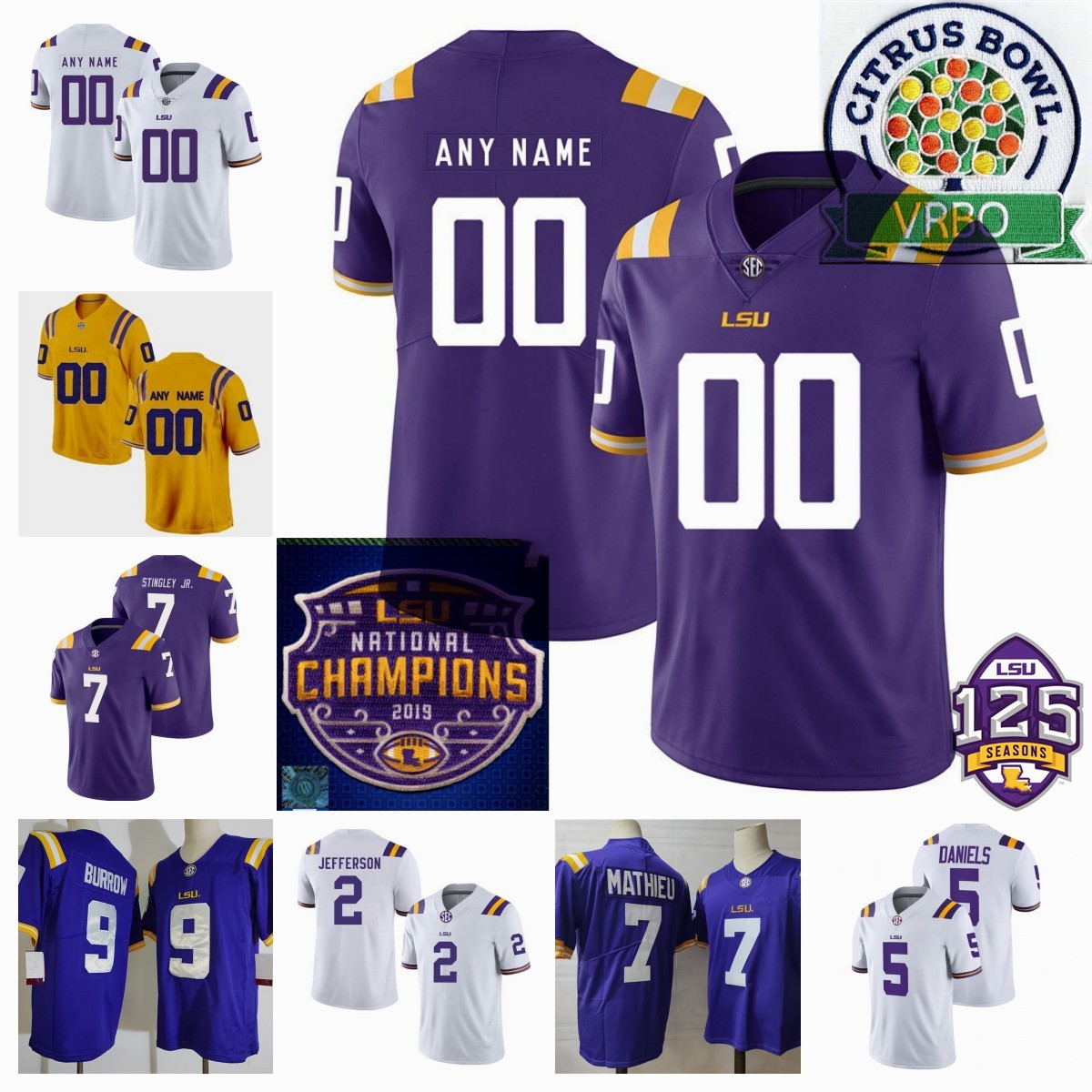 Jalen Brown Javien Toviano LSU Tigers Football Jersey R. J. Willis Malachi Lane GiVanni Peterson M. J. Frazier Emery Jones Jr. Tre'Mond Shorts Brian Balestra LSU jerseys, Purple/champions patch
Jalen Brown Javien Toviano LSU Tigers Football Jersey R. J. Willis Malachi Lane GiVanni Peterson M. J. Frazier Emery Jones Jr. Tre'Mond Shorts Brian Balestra LSU jerseys, Purple/champions patch