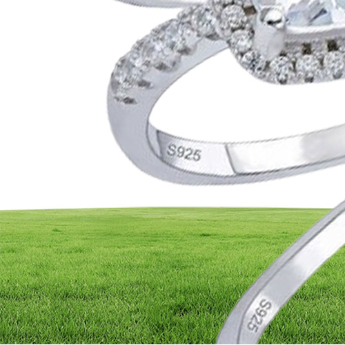 New Design Luxury 3 Pcs 3 In 1 925 Sterling Silver Ring Cushion Engagement Wedding Ring Set For Women Bridal Jewelry R4308 P0
