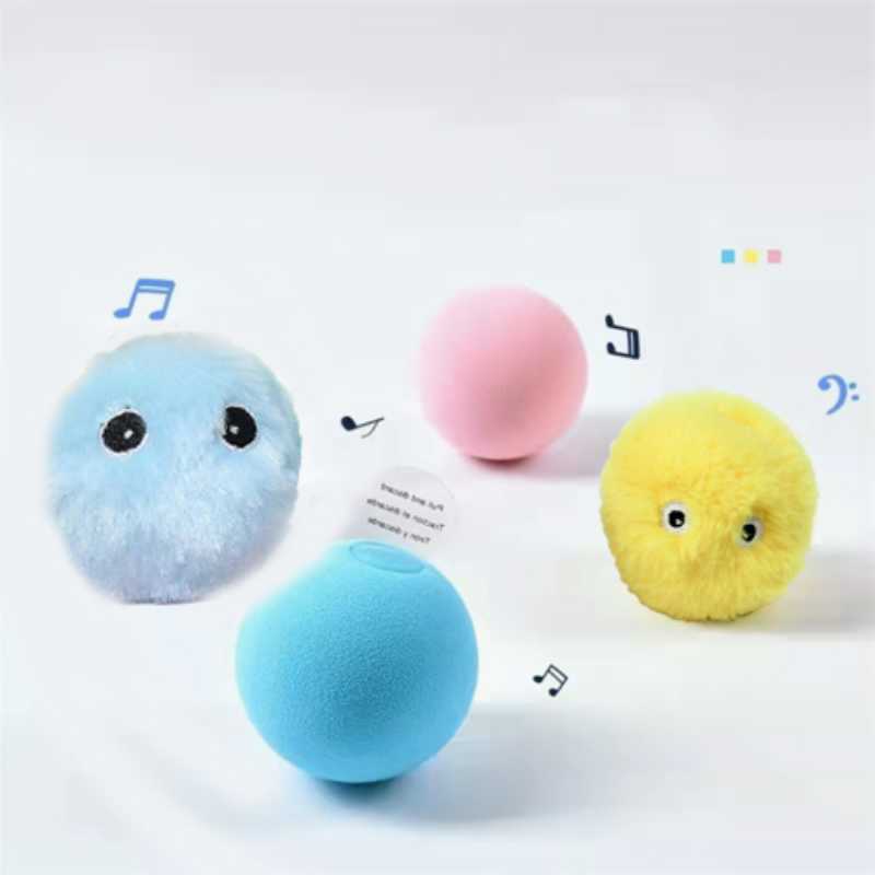 Interactive New Electric Squeak Ball Smart Plush Toy For Kittens Cats Animal Rescue Donation
