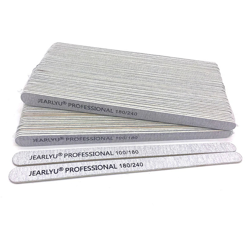 Nail Files 10 PcsLot Wooden Nail File 100180240 Grey Sandpaper Buffer Block Professional Pedicure Manicure Gel Polishing Files Tools Set 231123