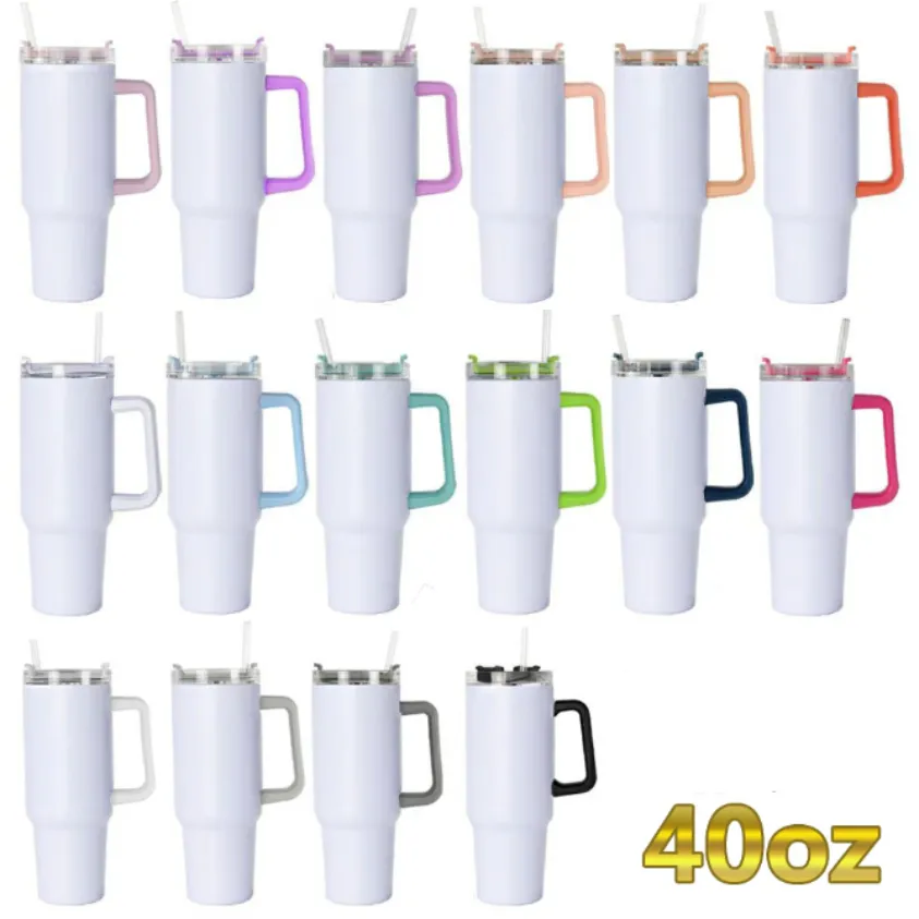 40OZ Sublimation Blank White Tumblers Stainless Steel Double wall Vacuum Insulated 40oz Car Mugs with Handle Thermos Water Bottles bb0422
40OZ Sublimation Blank White Tumblers Stainless Steel Double wall Vacuum Insulated 40oz Car Mugs with Handle Thermos Water Bottles bb0422