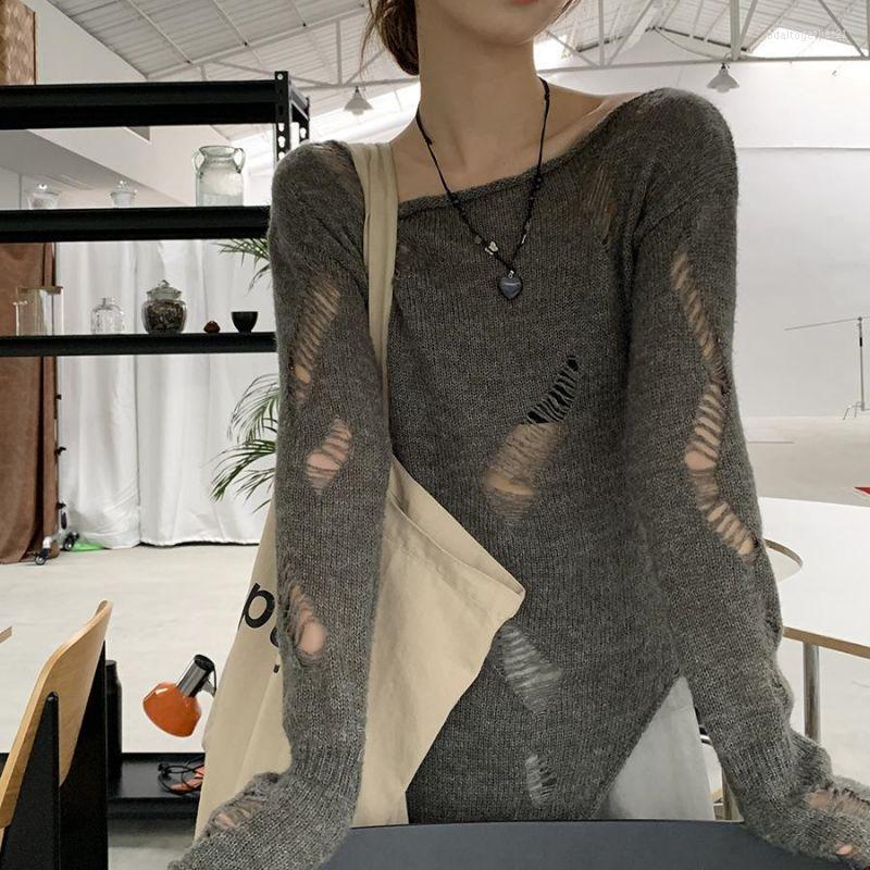 Women's T Shirts Early Autumn Women's Wear Hollow-out Knitwear For Women Thin Sweater Slim-Fit Long-Sleeved Knitted Slit Top, Gray
Women's T Shirts Early Autumn Women's Wear Hollow-out Knitwear For Women Thin Sweater Slim-Fit Long-Sleeved Knitted Slit Top, Gray
