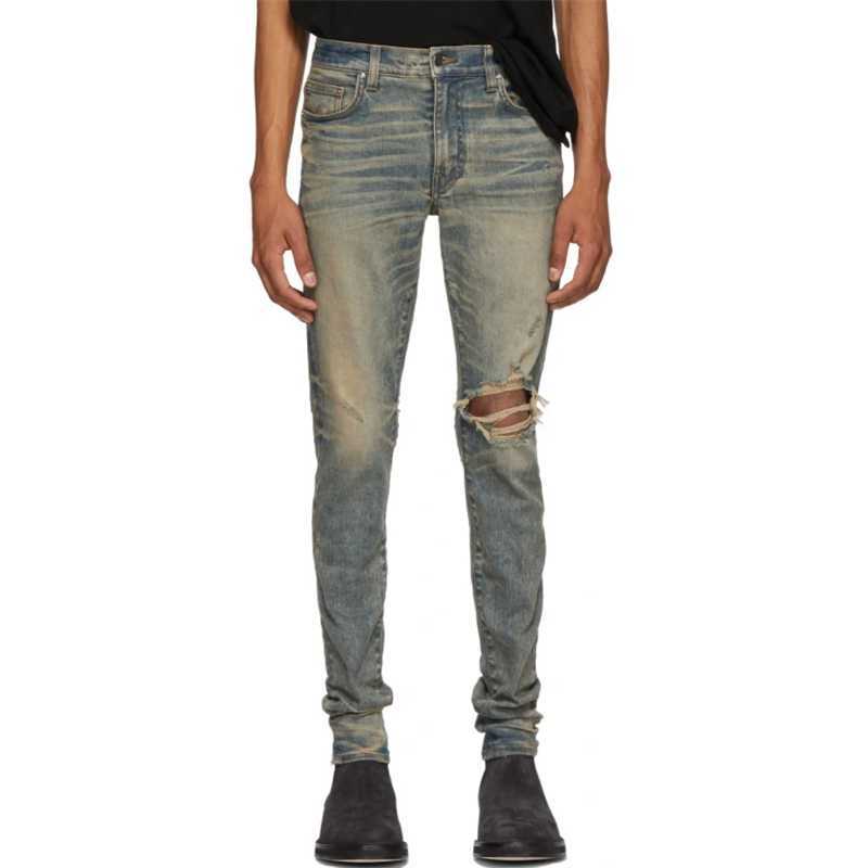 Designer Clothing Luxury Casual Fashion Denim Pants Amiiri Fashion Brand Spring Summer Yellow Mud Dirty Coating Worn Holes Fashionable High Street Slim Fit Jeans Me
Designer Clothing Luxury Casual Fashion Denim Pants Amiiri Fashion Brand Spring Summer Yellow Mud Dirty Coating Worn Holes Fashionable High Street Slim Fit Jeans Me