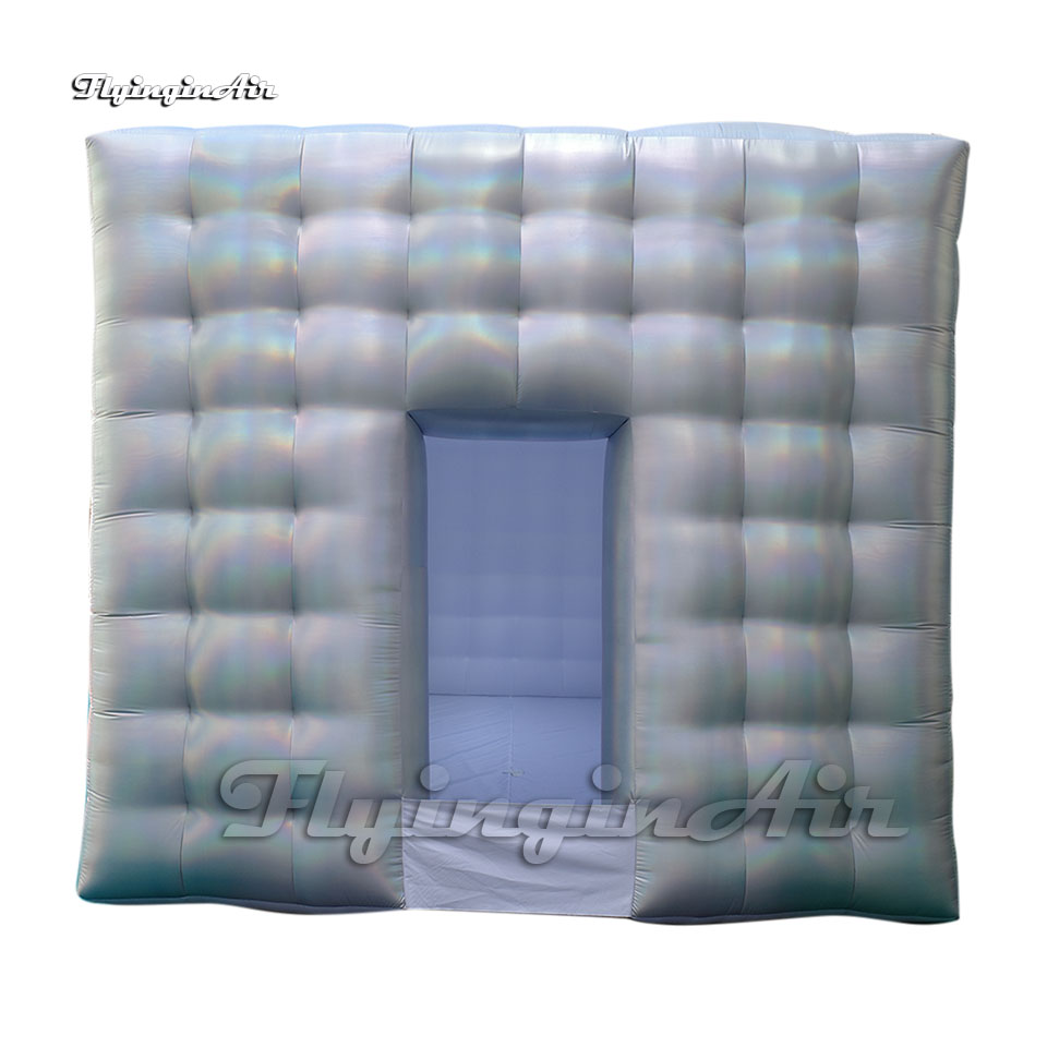 Customized Party Tent Silvery Inflatable Marquee 8m Pop Up Disco Dancing House For Club Event