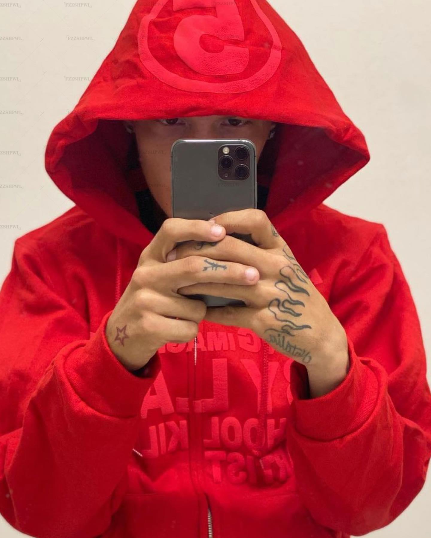 Men's Hoodies Sweatshirts Men's top zipper cover Harajuku printed loose vintage Y2K graphic women's street clothing hoodie oversized to