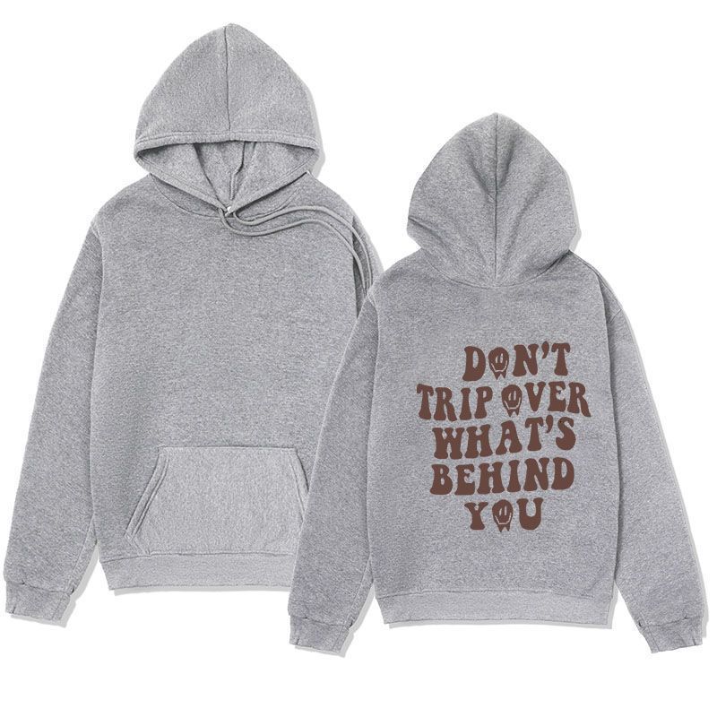 Women's Jackets Leisure 90s Girls and Boys 3D Letter Don't Go Beyond What's Behind You Y2K Gothic Couple Harajuku Women's Loose an
