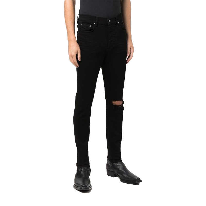 Designer Clothing Luxury Casual Fashion Denim Pants High Street Amiiri Black Distressed Basic Single Knee Slim Fit Small Foot Elastic Men's Jeans
Designer Clothing Luxury Casual Fashion Denim Pants High Street Amiiri Black Distressed Basic Single Knee Slim Fit Small Foot Elastic Men's Jeans
