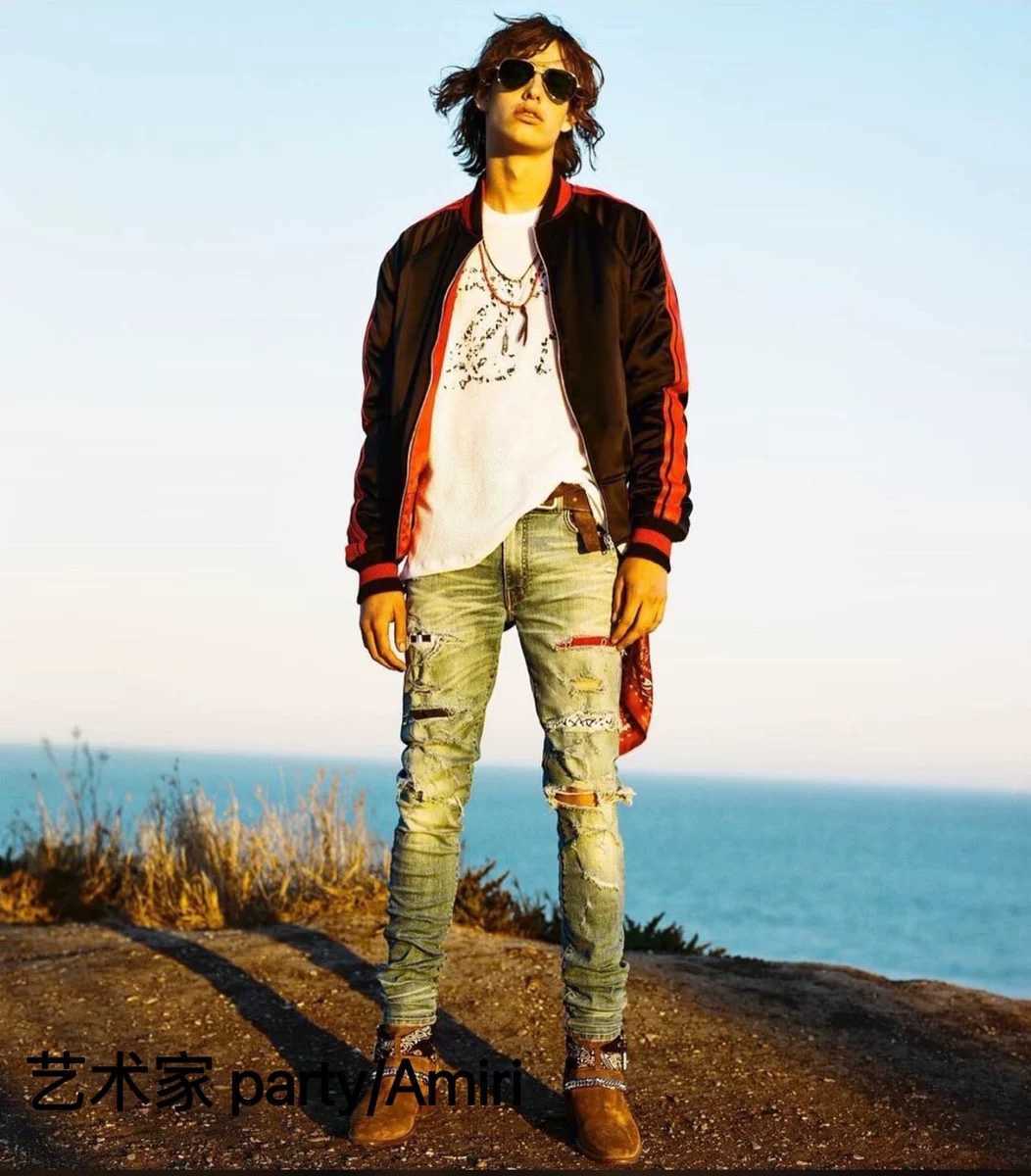 Designer Clothing Luxury Casual Fashion Denim Pants Artist Amiiri Blue Checkerboard Art Splice Skinny High Elastic Jeans Couple Men Women Fashion Trend, Blue chessboard
Designer Clothing Luxury Casual Fashion Denim Pants Artist Amiiri Blue Checkerboard Art Splice Skinny High Elastic Jeans Couple Men Women Fashion Trend, Blue chessboard