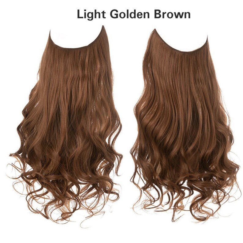 No Clip Wavy Hair Extension Hairpiece , Artificial Fake Hairstyles