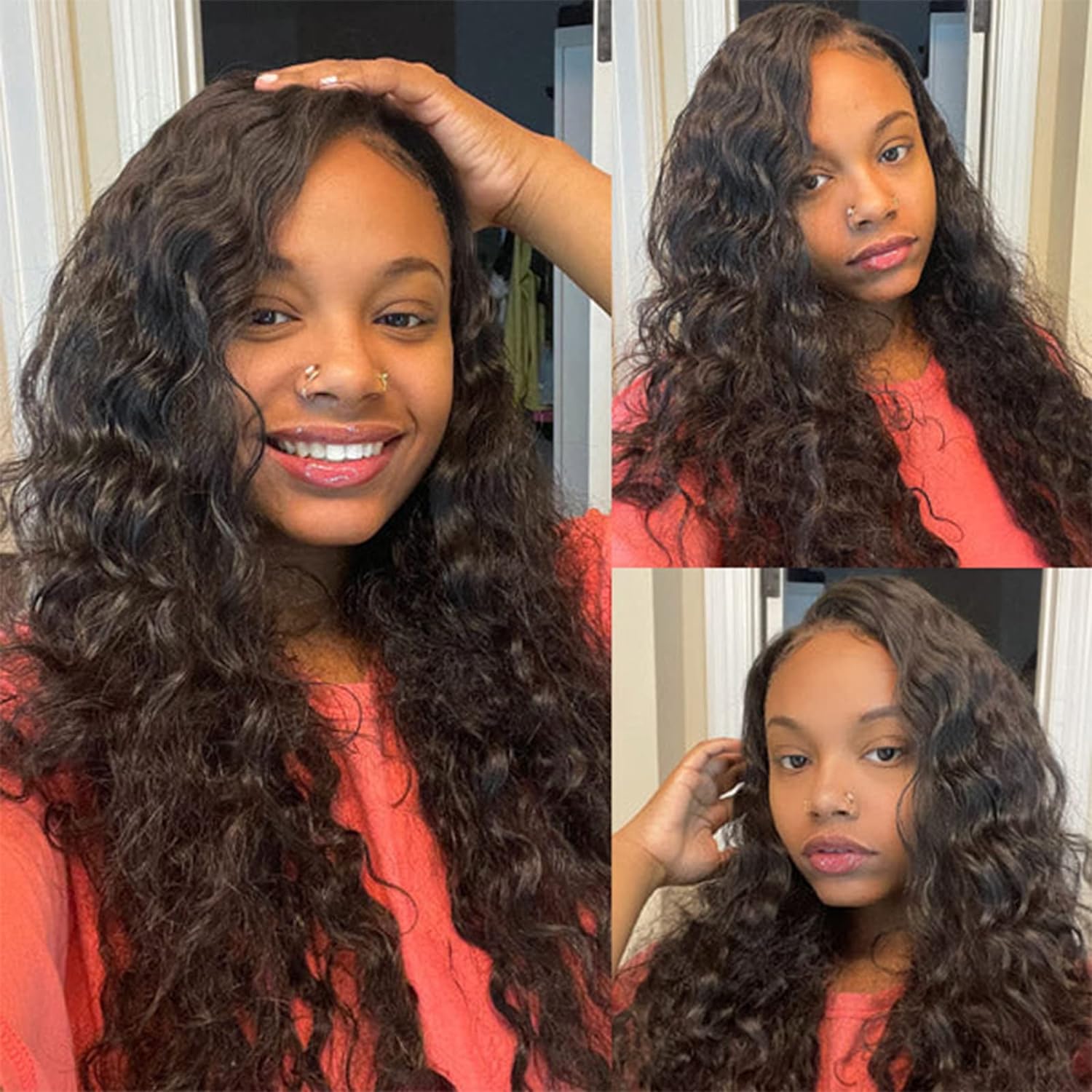Loose Wave Lace Front Wigs Human Hair 130 Density 13x4 HD Full Lace Frontal Wig Pre Plucked with Baby Hair Loose Deep Wave Wig Wet and Wavy Human Hair